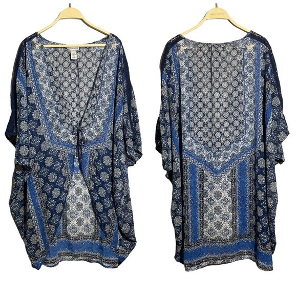 Catherines Jackets & Blazers - Catherines Blue Beach Kimono, Size 2X- 3X